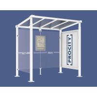 PROCITY Wartehalle Milano, 1 Schaukasten 2000 mit 1 Seitenverkleidung, L 2500 mm.