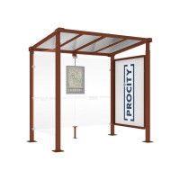 PROCITY Wartehalle Milano, 1 Schaukasten 2000 mit 1 Seitenverkleidung, L 2500 mm.