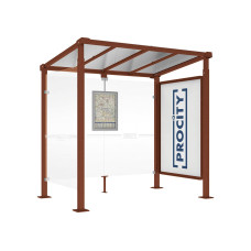 PROCITY Wartehalle Milano, 1 Schaukasten 2000 mit 1 Seitenverkleidung, L 2500 mm.