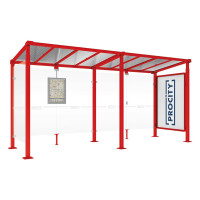 PROCITY Wartehalle Milano, 1 Schaukasten 2000 mit 1 Seitenverkleidung, L 5000 mm.