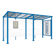 PROCITY Wartehalle Milano, 1 Schaukasten 2000 mit 1 Seitenverkleidung, L 5000 mm.