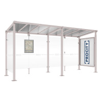 PROCITY Wartehalle Milano, 1 Schaukasten 2000 mit 1 Seitenverkleidung, L 5000 mm.