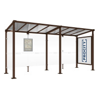 PROCITY Wartehalle Milano, 1 Schaukasten 2000 mit 1 Seitenverkleidung, L 5000 mm.