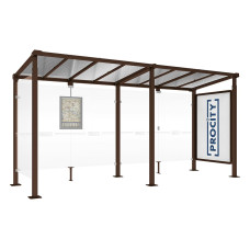 PROCITY Wartehalle Milano, 1 Schaukasten 2000 mit 1 Seitenverkleidung, L 5000 mm.
