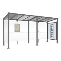 PROCITY Wartehalle Milano, 1 Schaukasten 2000 mit 1 Seitenverkleidung, L 5000 mm.