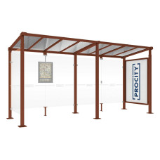 PROCITY Wartehalle Milano, 1 Schaukasten 2000 mit 1 Seitenverkleidung, L 5000 mm.