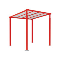 Procity Bicycle Shelter Milano, Base Model, without Panels, L 2520 mm.
