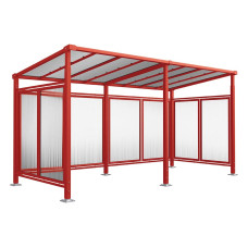 Procity All-In-One Bicycle Shelter Milano, Base Model with Extension Unit, Rear and Side Panels, L 5040 mm
