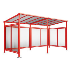 Procity All-In-One Bicycle Shelter Milano, Base Model with Extension Unit, Rear and Side Panels, L 5040 mm