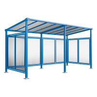 PROCITY All-in-one Fahrradüberdachung Milano, Anbaueinheit, Grundmodell mit Anbaueinheit, Rückwand- und Seitenverkleidungen, L 5040 mm.