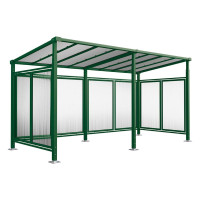 PROCITY All-in-one Fahrradüberdachung Milano, Anbaueinheit, Grundmodell mit Anbaueinheit, Rückwand- und Seitenverkleidungen, L 5040 mm.