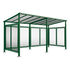 Procity All-In-One Bicycle Shelter Milano, Base Model with Extension Unit, Rear and Side Panels, L 5040 mm