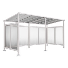 Procity All-In-One Bicycle Shelter Milano, Base Model with Extension Unit, Rear and Side Panels, L 5040 mm