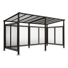 Procity All-In-One Bicycle Shelter Milano, Base Model with Extension Unit, Rear and Side Panels, L 5040 mm