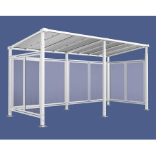 Procity All-In-One Bicycle Shelter Milano, Base Model with Extension Unit, Rear and Side Panels, L 5040 mm