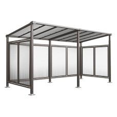 Procity All-In-One Bicycle Shelter Milano, Base Model with Extension Unit, Rear and Side Panels, L 5040 mm