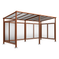 Procity All-In-One Bicycle Shelter Milano, Base Model with Extension Unit, Rear and Side Panels, L 5040 mm