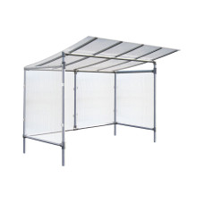 Procity All-In-One: Alu-Überdachung 5 Plätze, Mit Rückwand- Und Seitenverkleidungen, L 2453 mm