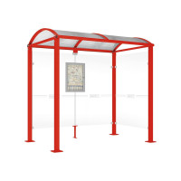 Procity Wartehalle Vierkantrohr, 1 Seitenverkleidung, L 2500 mm.