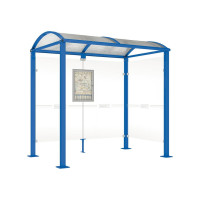 Procity Wartehalle Vierkantrohr, 1 Seitenverkleidung, L 2500 mm.