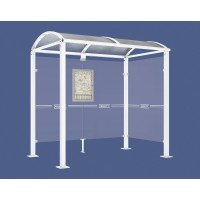 Procity Wartehalle Vierkantrohr, 1 Seitenverkleidung, L 2500 mm.