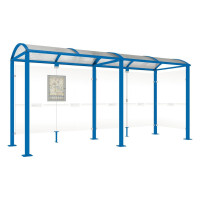 Procity Wartehalle Vierkantrohr, 1 Seitenverkleidung, L 5000 mm.