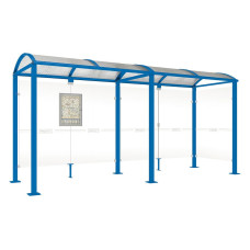 Procity Wartehalle Vierkantrohr, 1 Seitenverkleidung, L 5000 mm.