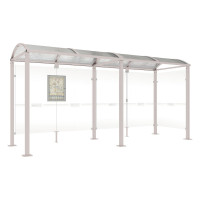 Procity Wartehalle Vierkantrohr, 1 Seitenverkleidung, L 5000 mm.