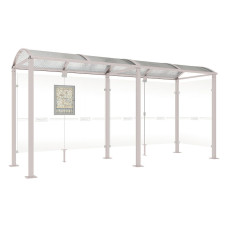 Procity Wartehalle Vierkantrohr, 1 Seitenverkleidung, L 5000 mm.