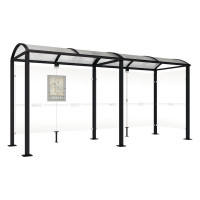 Procity Waiting Area Square Tube, 1 Side Panel, L 5000 mm