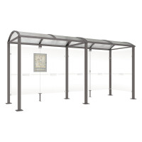 Procity Waiting Area Square Tube, 1 Side Panel, L 5000 mm