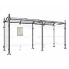 PROCITY Wartehalle PROVINCE, 2 Seitenverkleidungen, L 5000 mm.