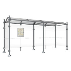 PROCITY Wartehalle PROVINCE, 2 Seitenverkleidungen, L 5000 mm.