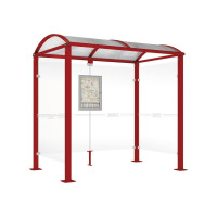 Procity Waiting Area Shelter Square Tube, 2 Side Panels, L 2500 mm.