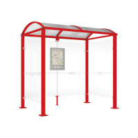 Procity Waiting Area Shelter Square Tube, 2 Side Panels, L 2500 mm.