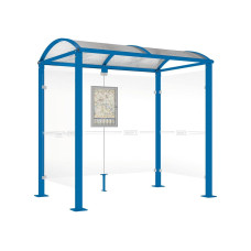 Procity Waiting Area Shelter Square Tube, 2 Side Panels, L 2500 mm.