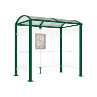 Procity Waiting Area Shelter Square Tube, 2 Side Panels, L 2500 mm.