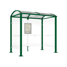 Procity Waiting Area Shelter Square Tube, 2 Side Panels, L 2500 mm.