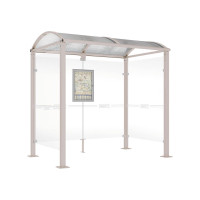 Procity Wartehalle Vierkantrohr, 2 Seitenverkleidungen, L 2500 mm.