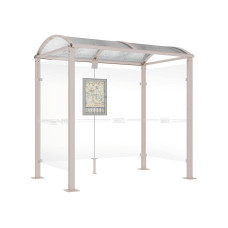 Procity Waiting Area Shelter Square Tube, 2 Side Panels, L 2500 mm.
