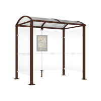 Procity Waiting Area Shelter Square Tube, 2 Side Panels, L 2500 mm.