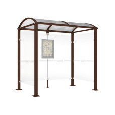 Procity Waiting Area Shelter Square Tube, 2 Side Panels, L 2500 mm.