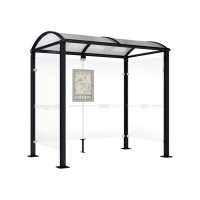 Procity Waiting Area Shelter Square Tube, 2 Side Panels, L 2500 mm.