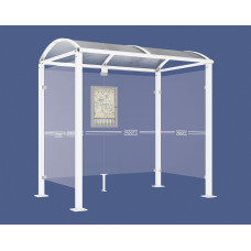 Procity Waiting Area Shelter Square Tube, 2 Side Panels, L 2500 mm.
