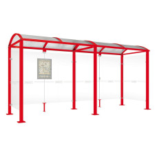 PROCITY WarteHalle Vierkantrohr, 2 Seitenverkleidungen, L 5000 mm.