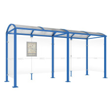 PROCITY WarteHalle Vierkantrohr, 2 Seitenverkleidungen, L 5000 mm.
