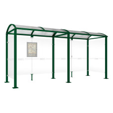 PROCITY WarteHalle Vierkantrohr, 2 Seitenverkleidungen, L 5000 mm.