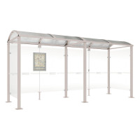 Procity Wait Hall Square Tube, 2 Side Panels, L 5000 mm