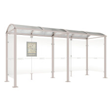 PROCITY WarteHalle Vierkantrohr, 2 Seitenverkleidungen, L 5000 mm.