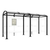 PROCITY WarteHalle Vierkantrohr, 2 Seitenverkleidungen, L 5000 mm.